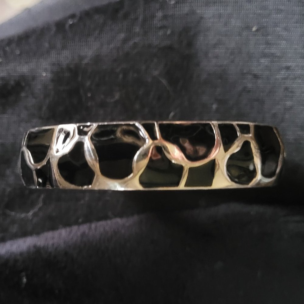 Black & Silver Giraffe print bracelet